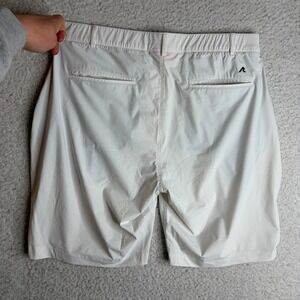 Redvanly Mens Performance Golf Shorts White Size Large Elastic Waist Activewear
